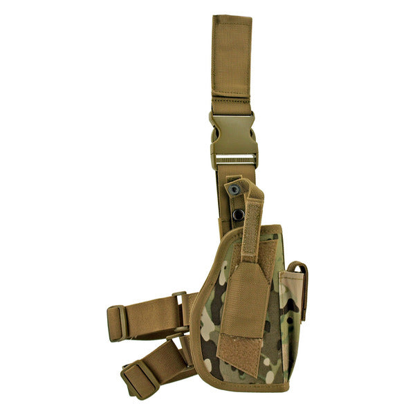 Ranger Elite Tactical Drop Leg Holster with Magazine Clip Storage Pouch - Mountain Ranger Camo